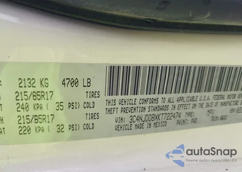 2019 Jeep Compass Trailhawk 4X4 from USA, damaged, VIN 3C4NJDDBXKT722474